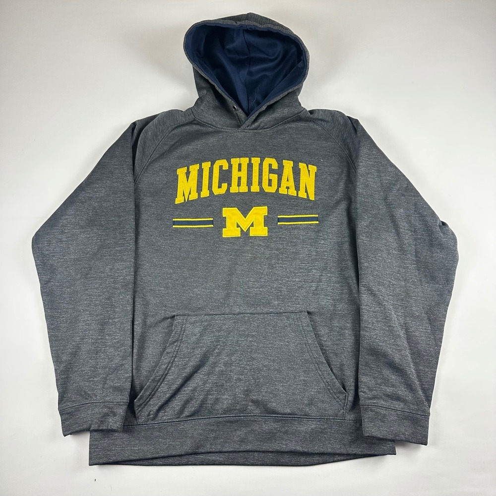 Colosseum Michigan Wolverines Hoodie Gray‎ Yellow Mens Large